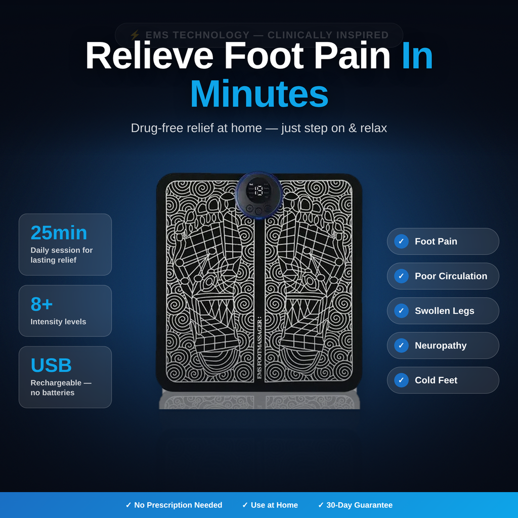 Relieve foot pain in minutes - FootEase EMS Foot Massager