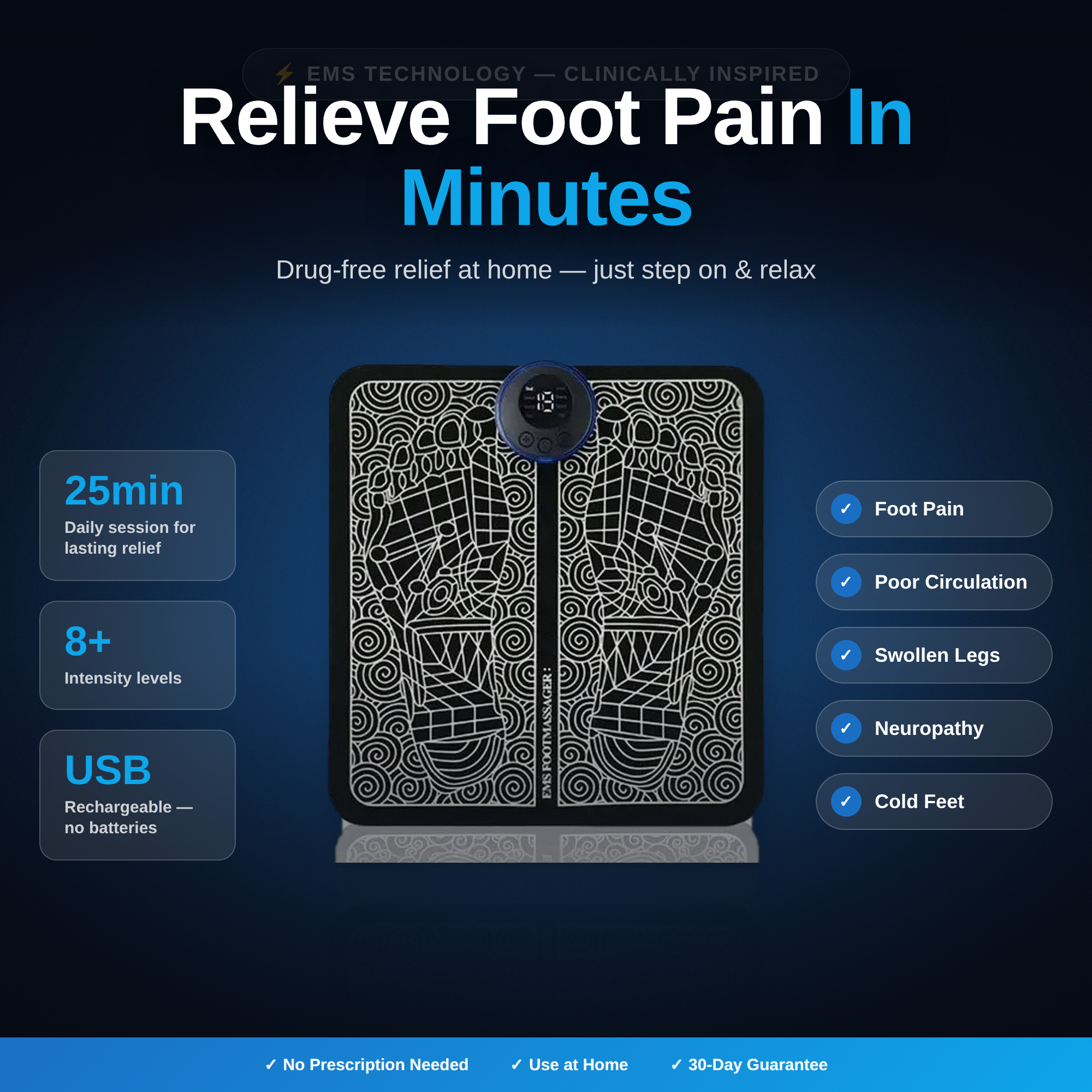 Relieve foot pain in minutes - FootEase EMS Foot Massager